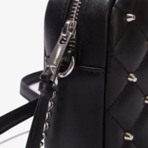 NWT Rebecca Minkoff Quilted Studded Crossbody Bag in Black and Silver NEW - Picture 4 of 8